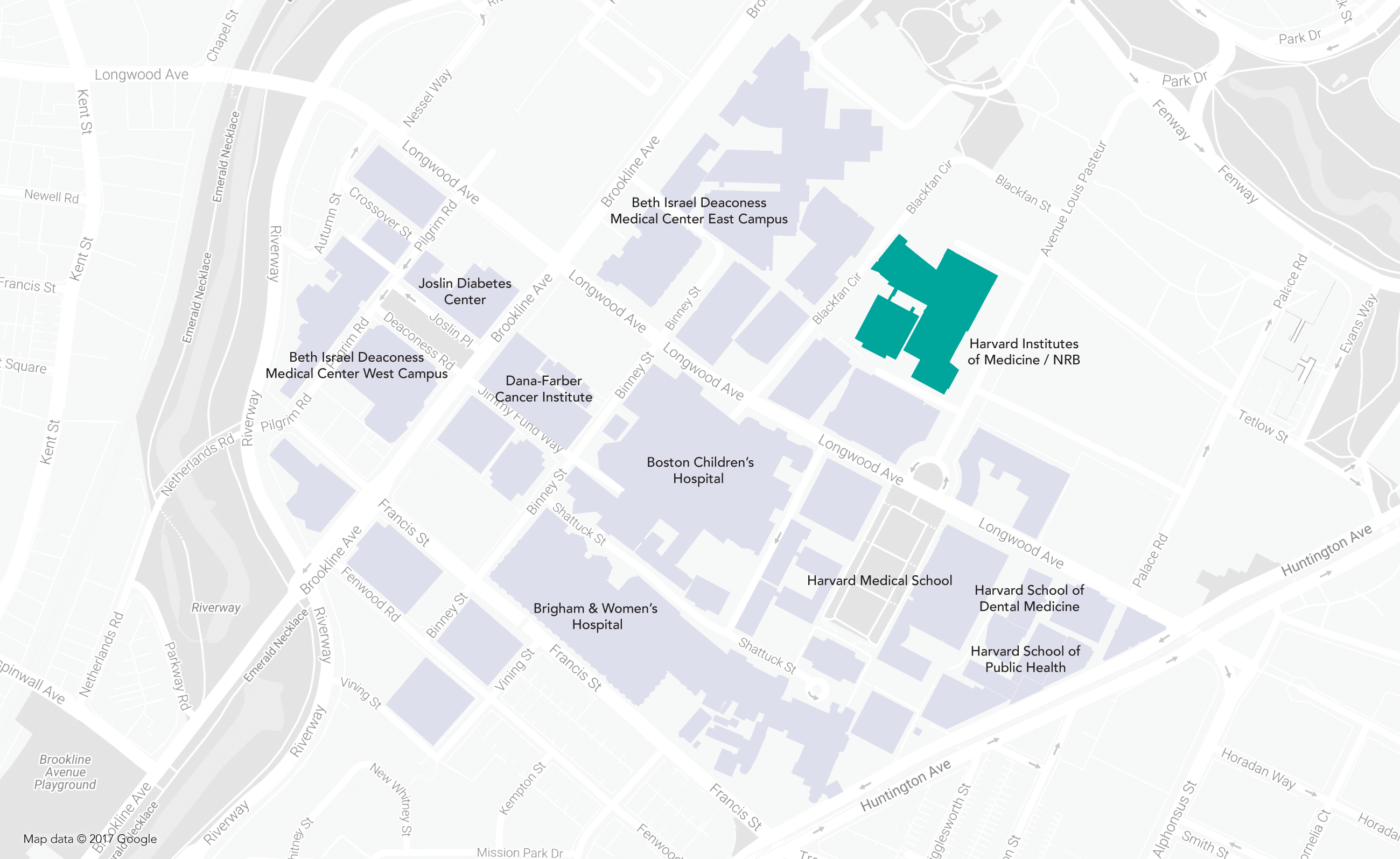 Map of 4 Blackfan Circle Boston, MA 02115